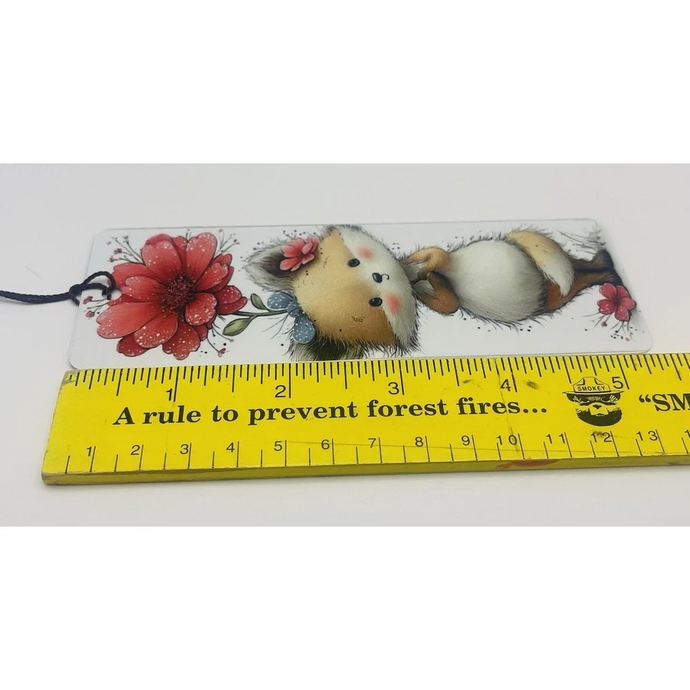Cute Baby Fox Aluminum Bookmark With Tassel. 6X2